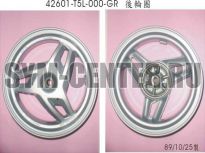 Диск колёсный задний 12"x3.5" 19шлиц барабан111 SYM EuroX 100; EuroX 50 42601-T5L-000-GR ― | SYM-CENTER.ru - Мототехника SYM, запчасти, сервис